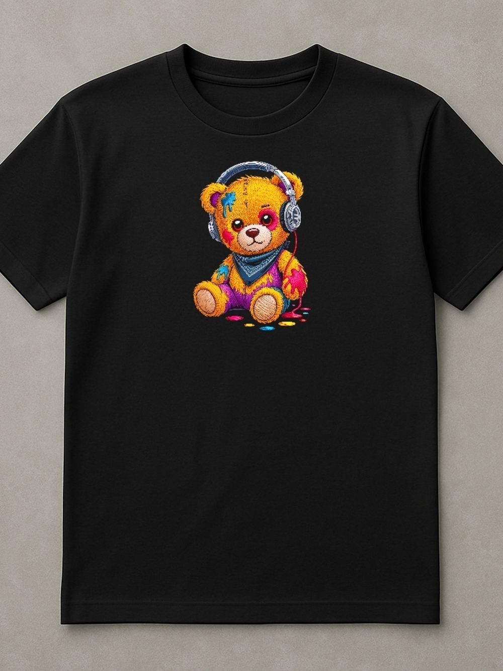 "Urban Stitch Tees" Unisex T-shirt Black Color Embroide Design